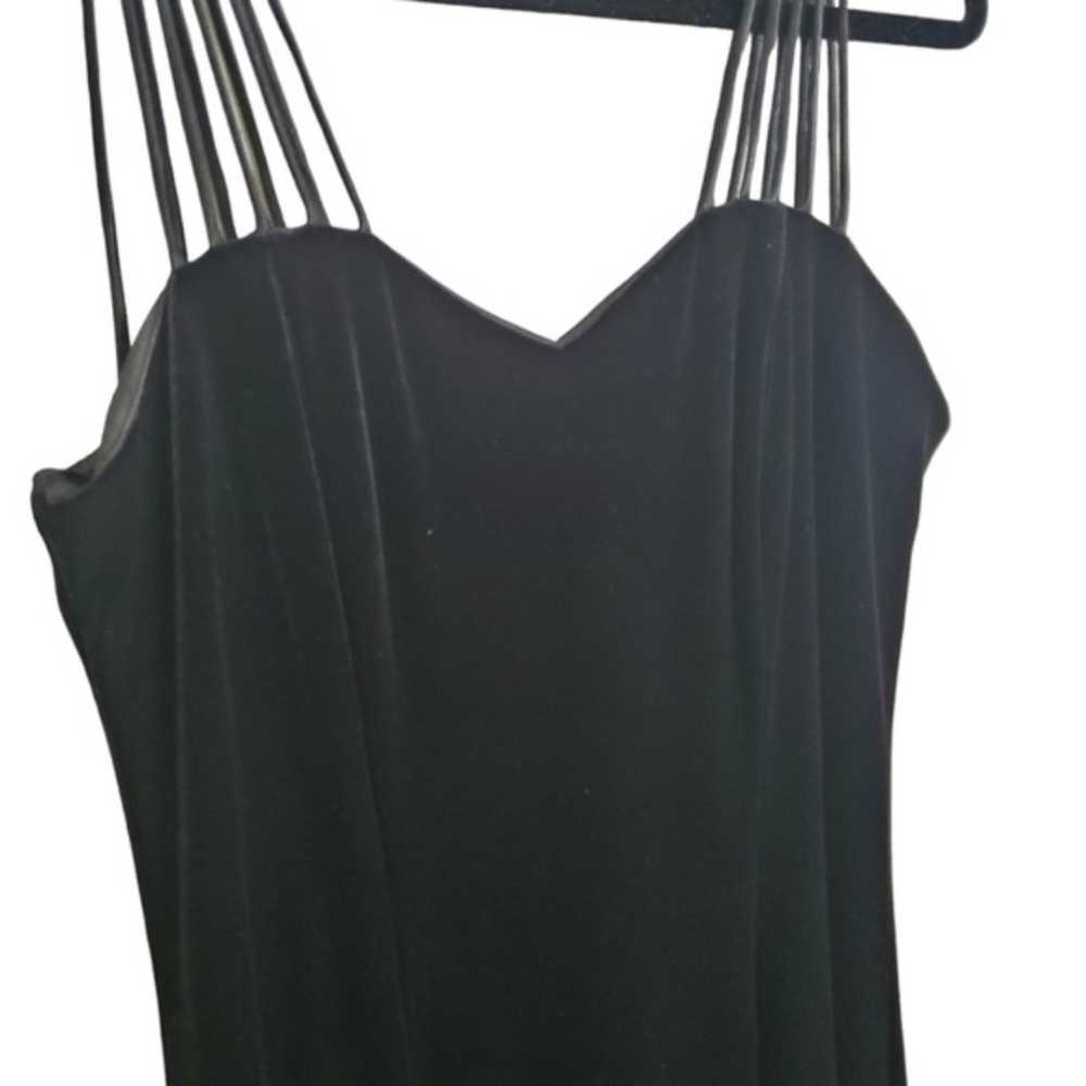 Vintage Black Formal Velvet Dress Size 8 - image 2