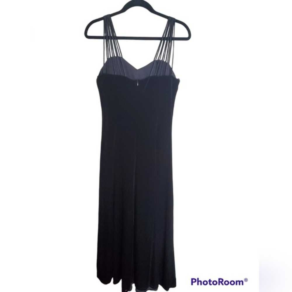 Vintage Black Formal Velvet Dress Size 8 - image 3