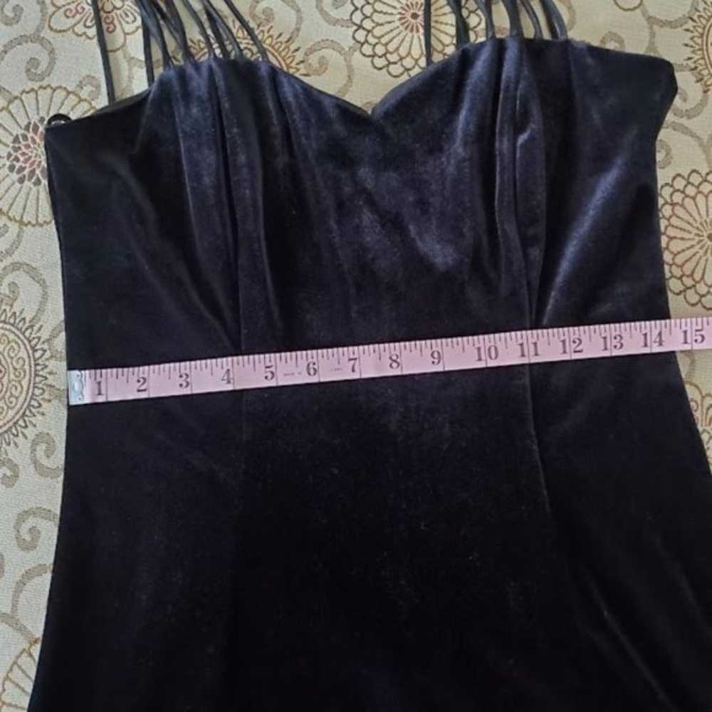 Vintage Black Formal Velvet Dress Size 8 - image 5