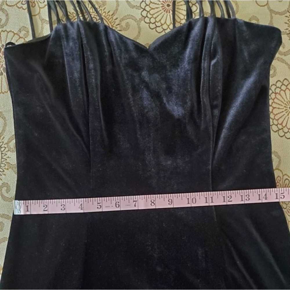 Vintage Black Formal Velvet Dress Size 8 - image 6