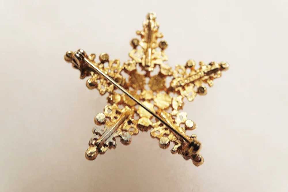 HEAVENLY "FLORENZA" signed STAR Pin Brooch - Red,… - image 6