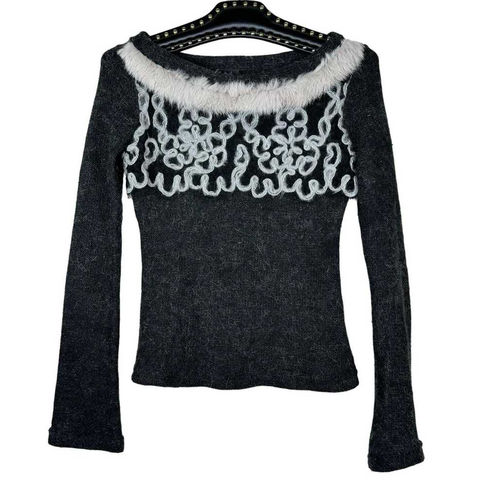 LM Lulu Paris Mohair Blend Embellished Sweater 2 - image 9