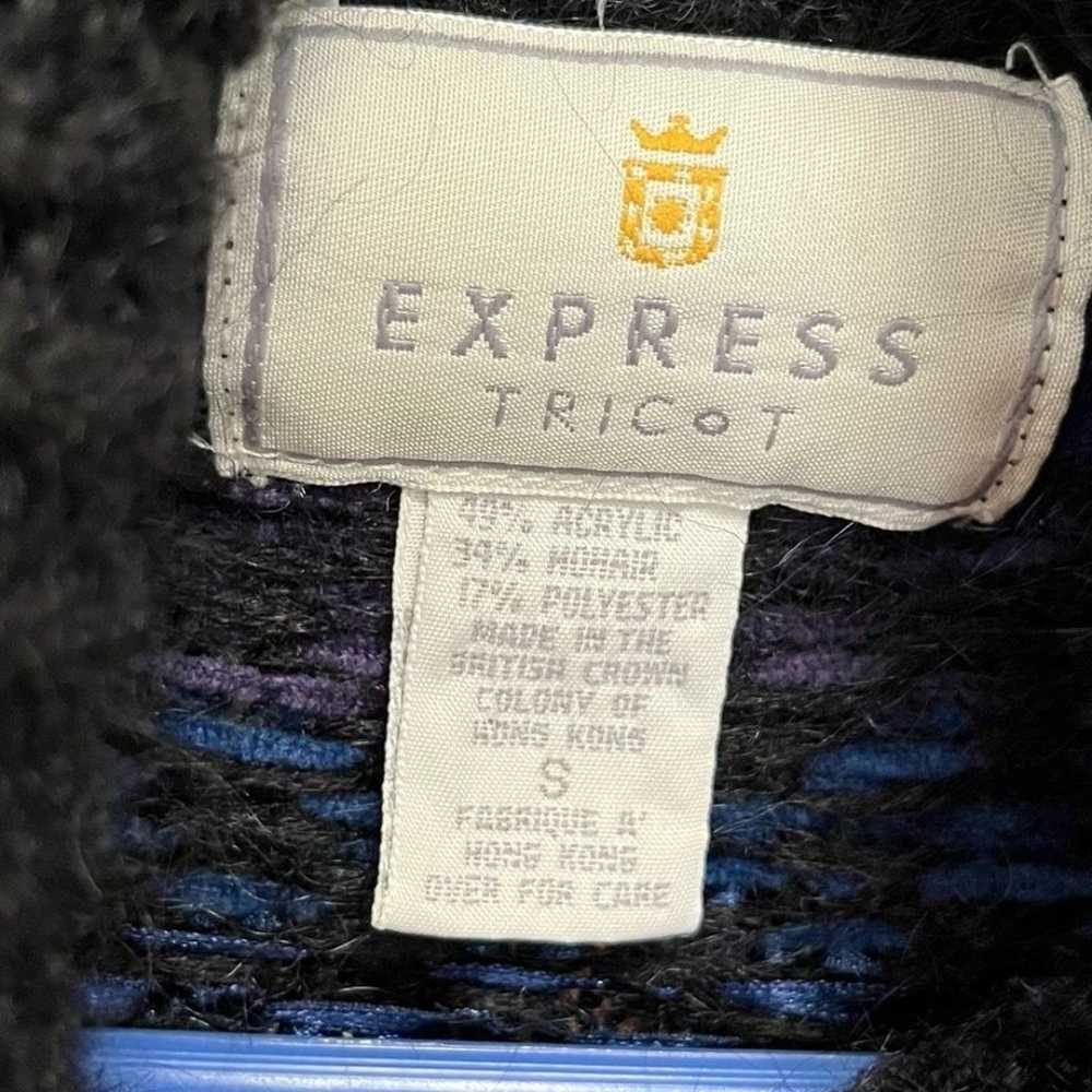 VINTAGE! 90s Express Tricot Turtleneck Sweater Dr… - image 3
