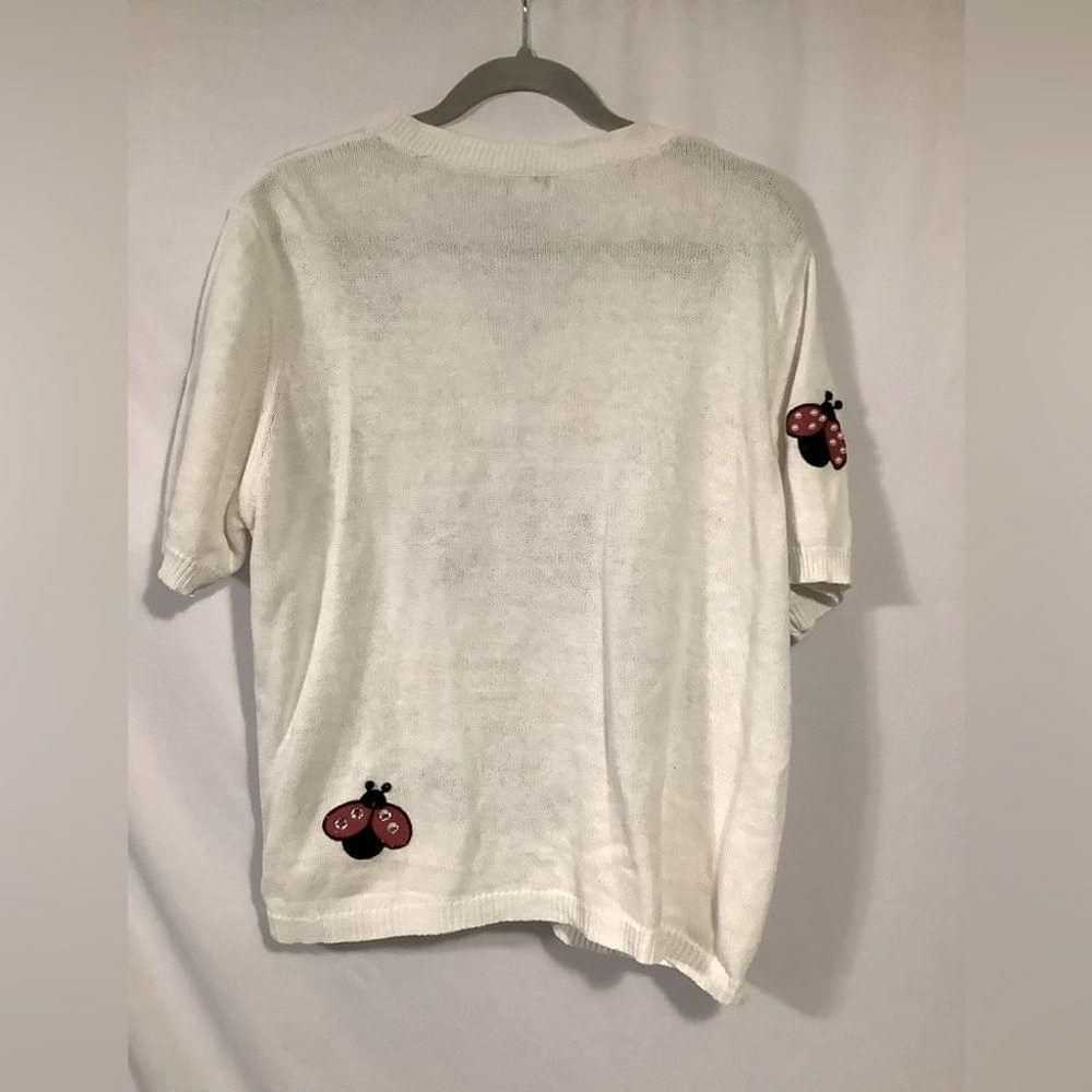 VINTAGE Bonworth Embroidered Ladybug Cardigan Swe… - image 2