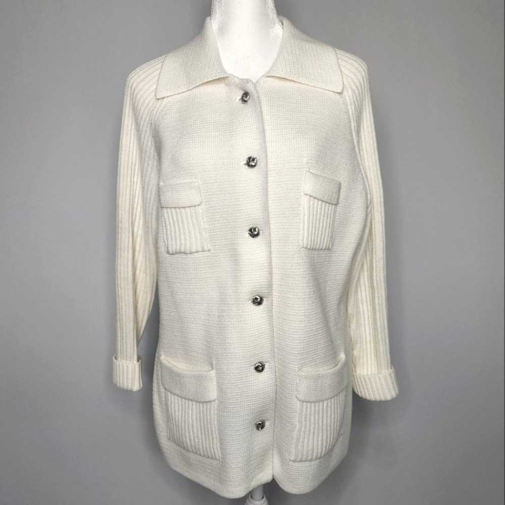 Vintage Cream Montgomery Ward Cardigan Sweater La… - image 1