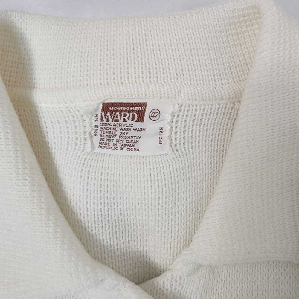 Vintage Cream Montgomery Ward Cardigan Sweater La… - image 4