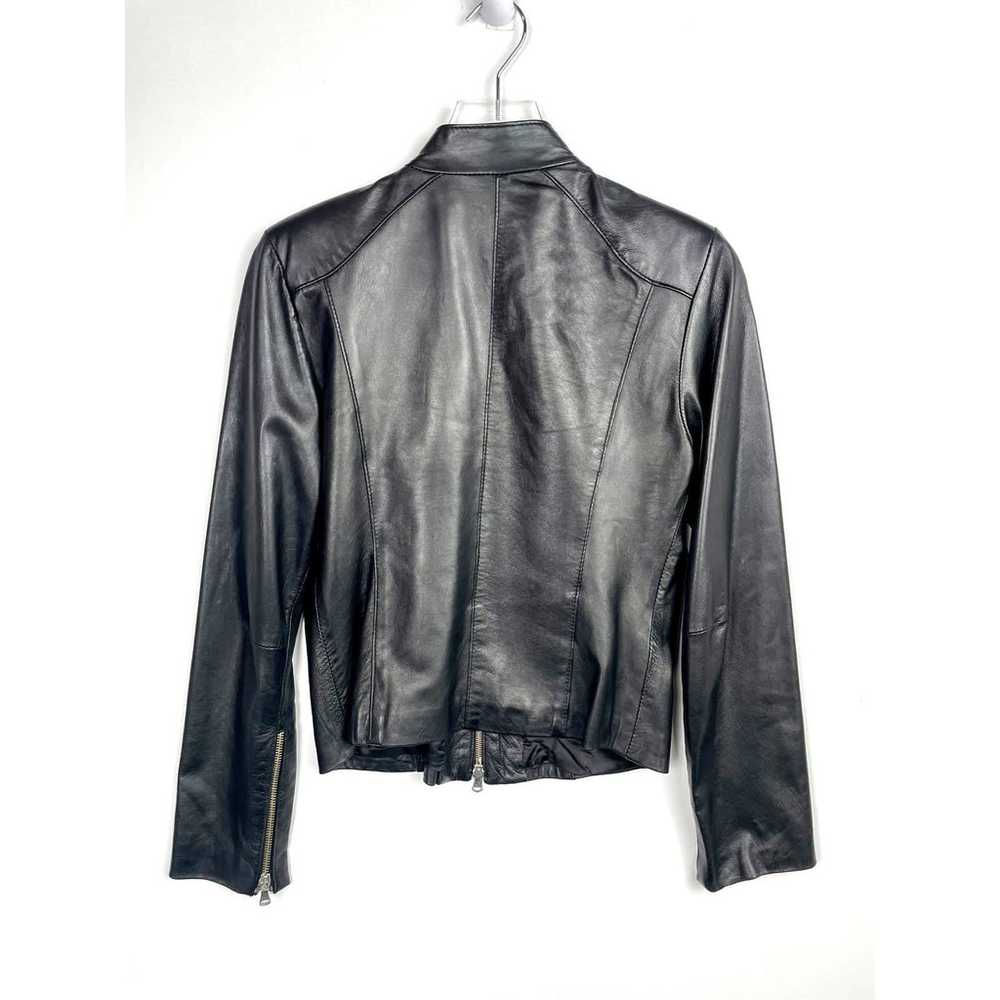 Vintage Y2K Sandro Ferrone Leather Moto Jacket Wo… - image 3