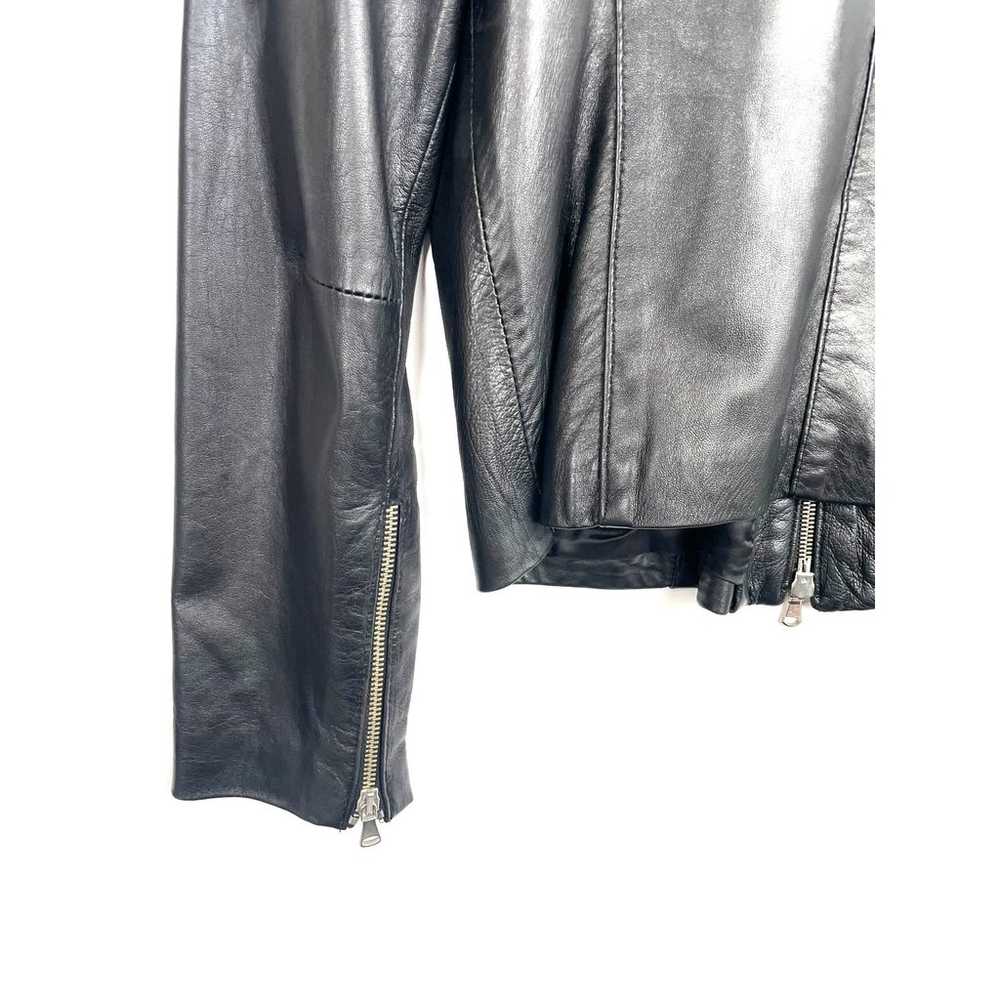 Vintage Y2K Sandro Ferrone Leather Moto Jacket Wo… - image 5