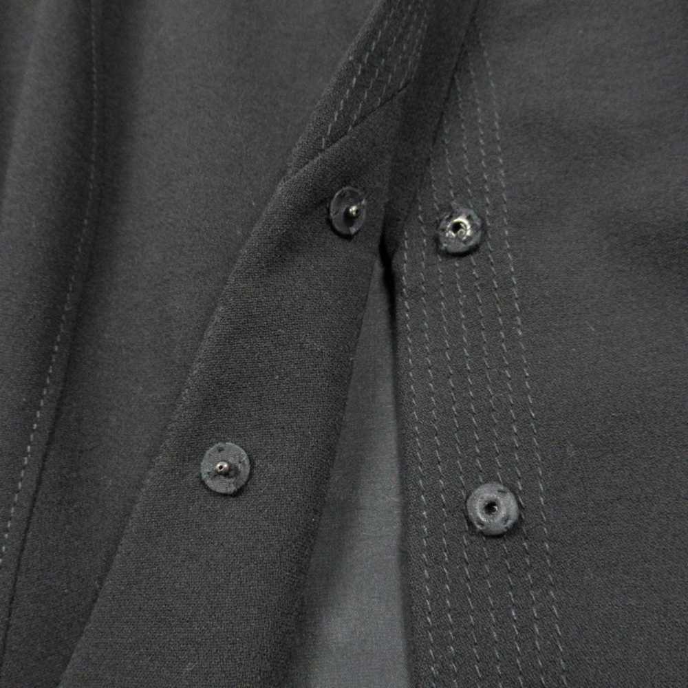 CARLISLE Black Wool Button Front Mandarin Collar … - image 10