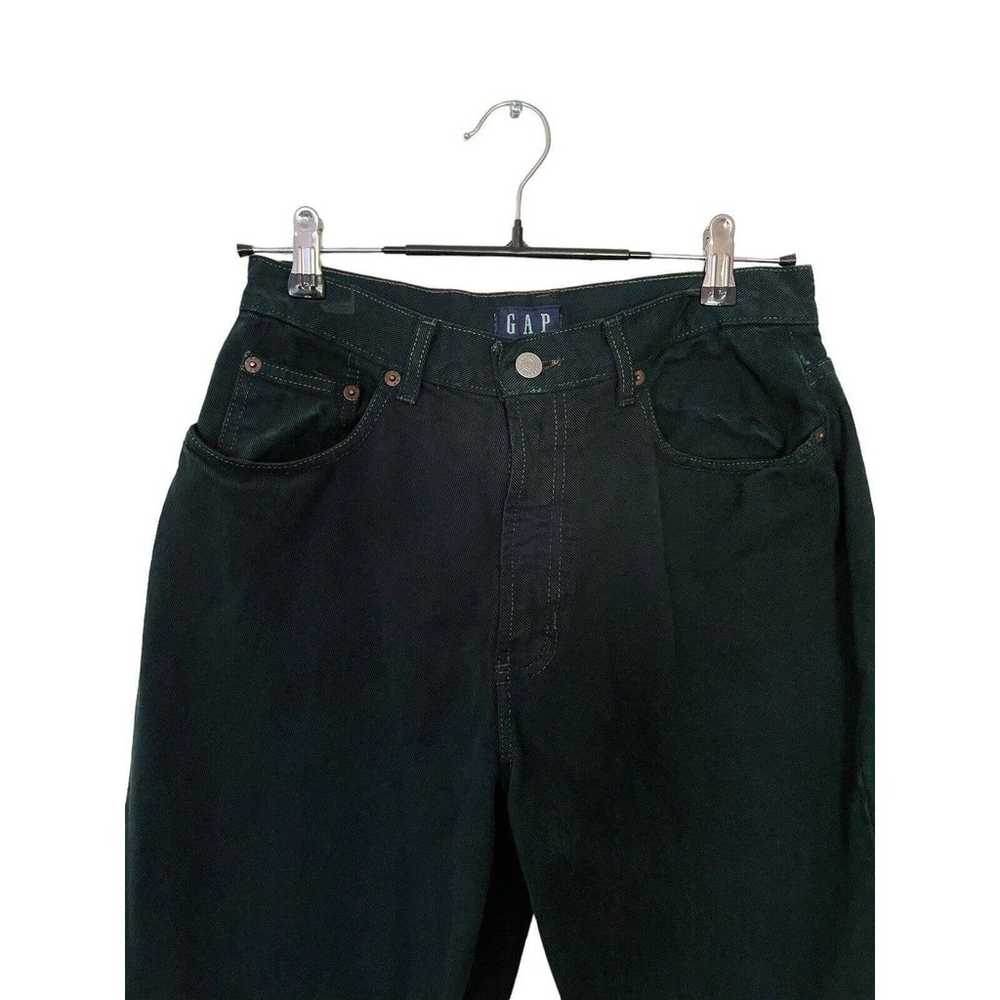 Vintage 90s Y2K GAP Dark Green Jeans Women's Size… - image 3