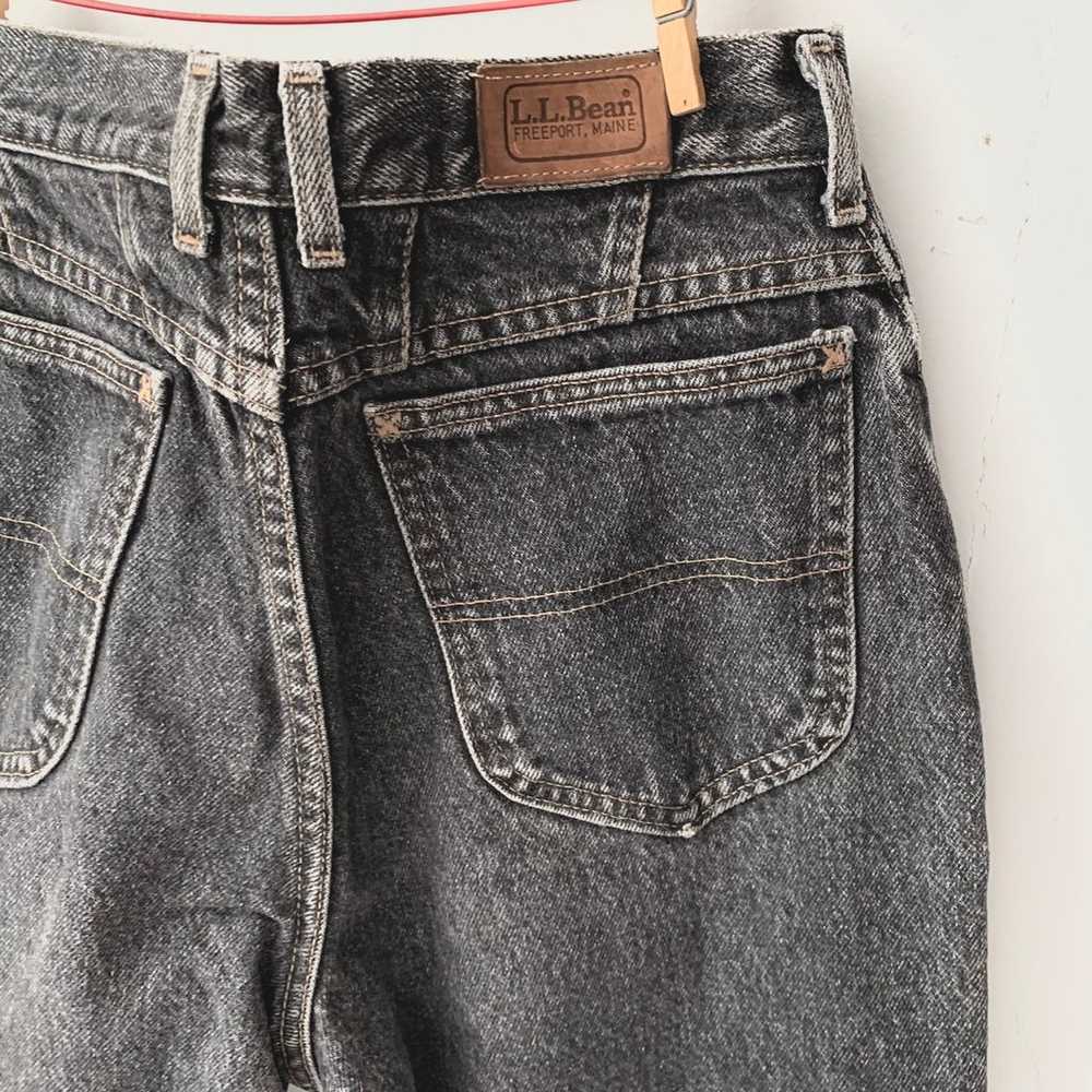 90s stonewashed charcoal black LLBean jeans - image 1
