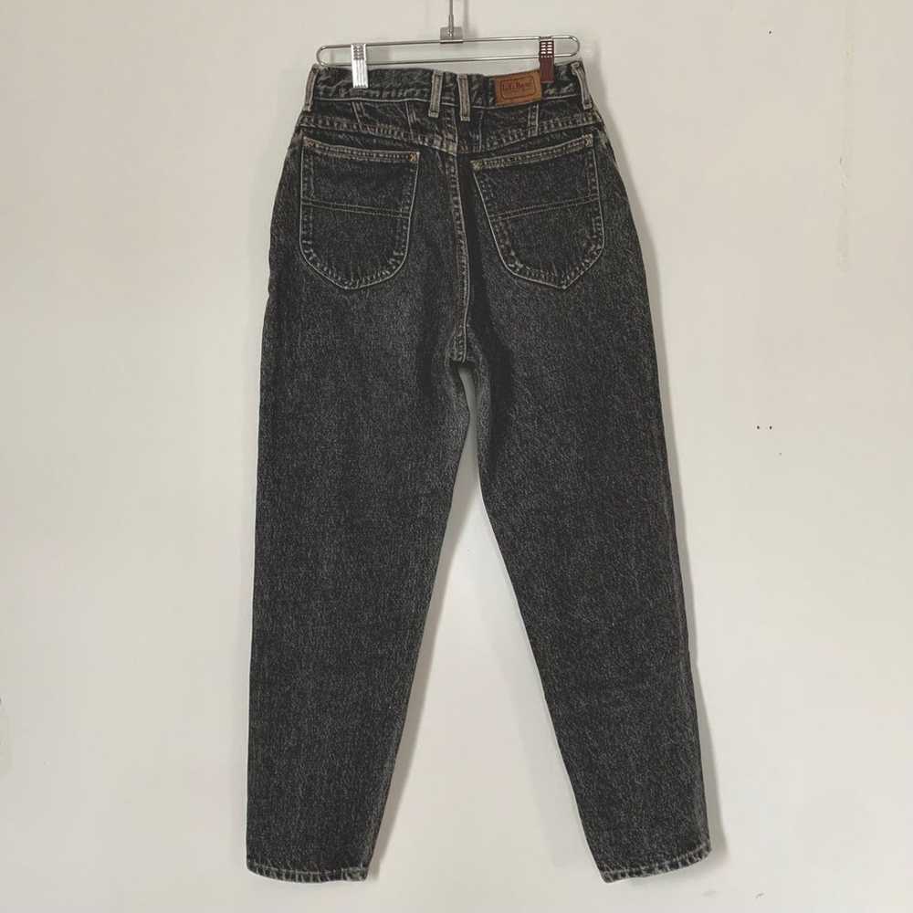 90s stonewashed charcoal black LLBean jeans - image 3