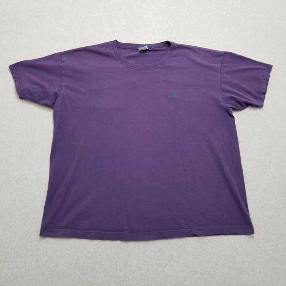 Vintage Champion Shirt Mens XL Purple Short Sleev… - image 1