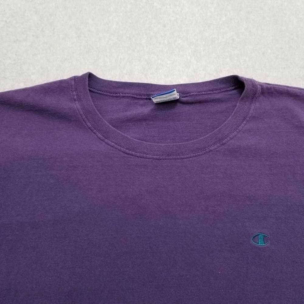 Vintage Champion Shirt Mens XL Purple Short Sleev… - image 5