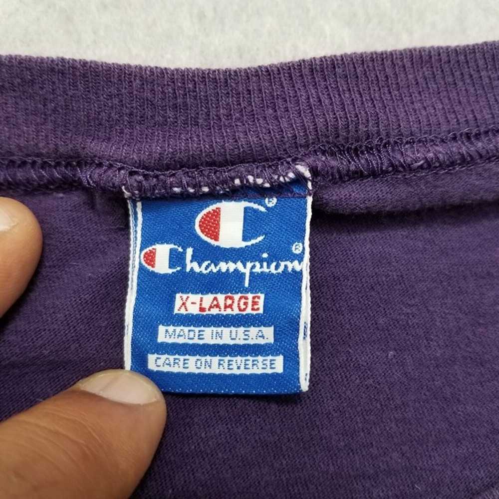 Vintage Champion Shirt Mens XL Purple Short Sleev… - image 6