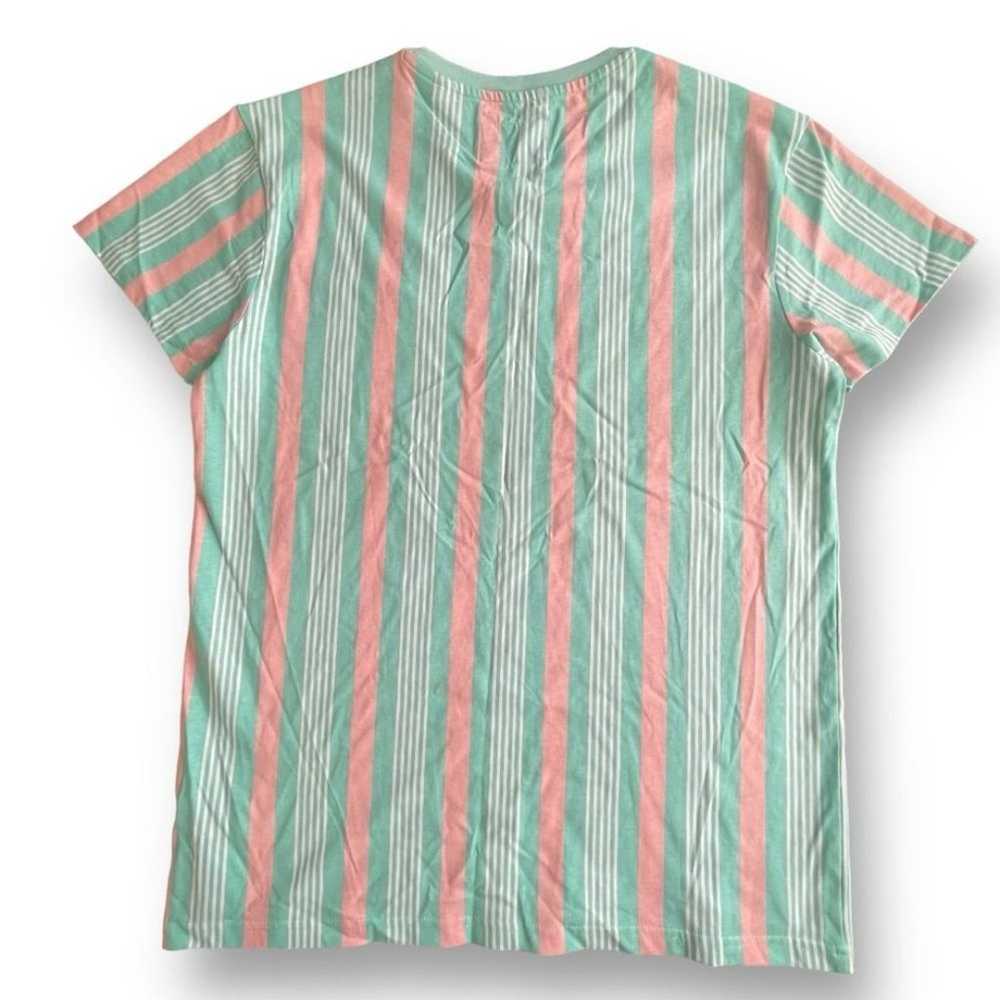 Guess Green/Coral Vertical Stripe T-Shirt Men's S… - image 2