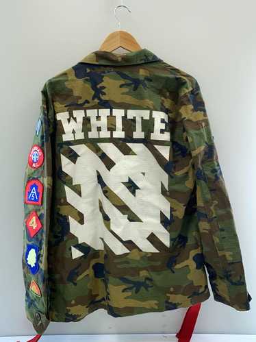 Men's Off-White Military Jacket/Xl/Cotton/Patch/Kh