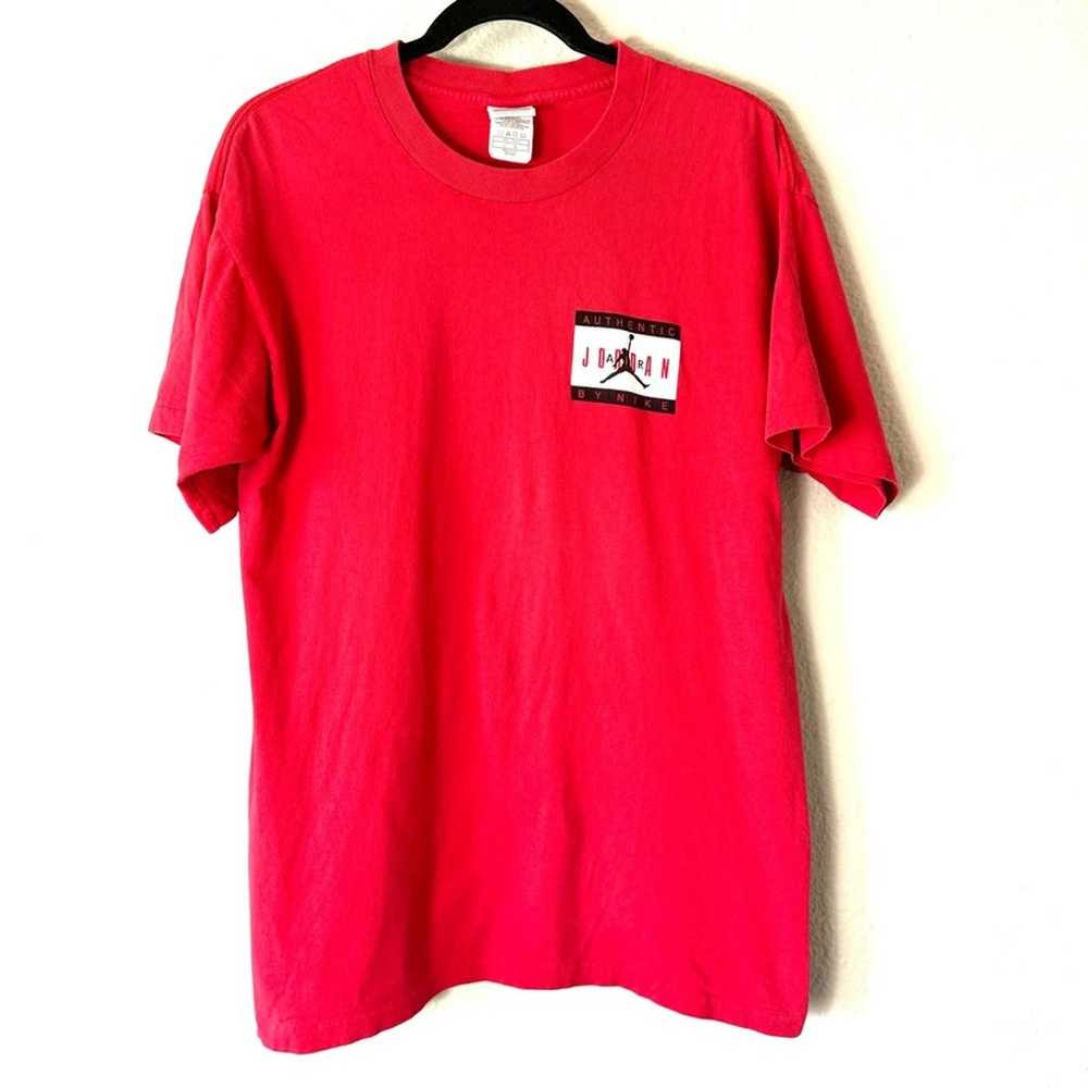 90s Vtg Nike Air Jordan Dunk Mens NBA Red T-Shirt… - image 2