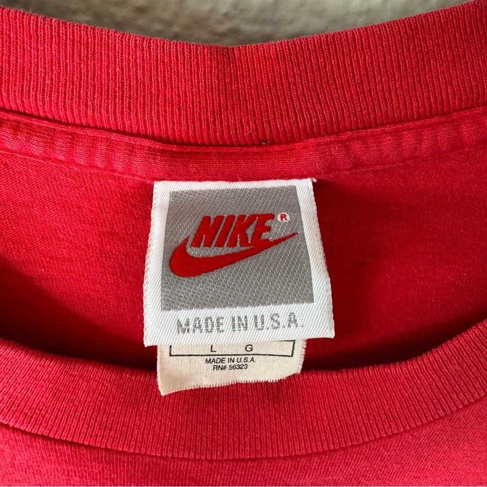 90s Vtg Nike Air Jordan Dunk Mens NBA Red T-Shirt… - image 4
