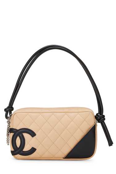 Beige Quilted Calfskin Cambon Pochette