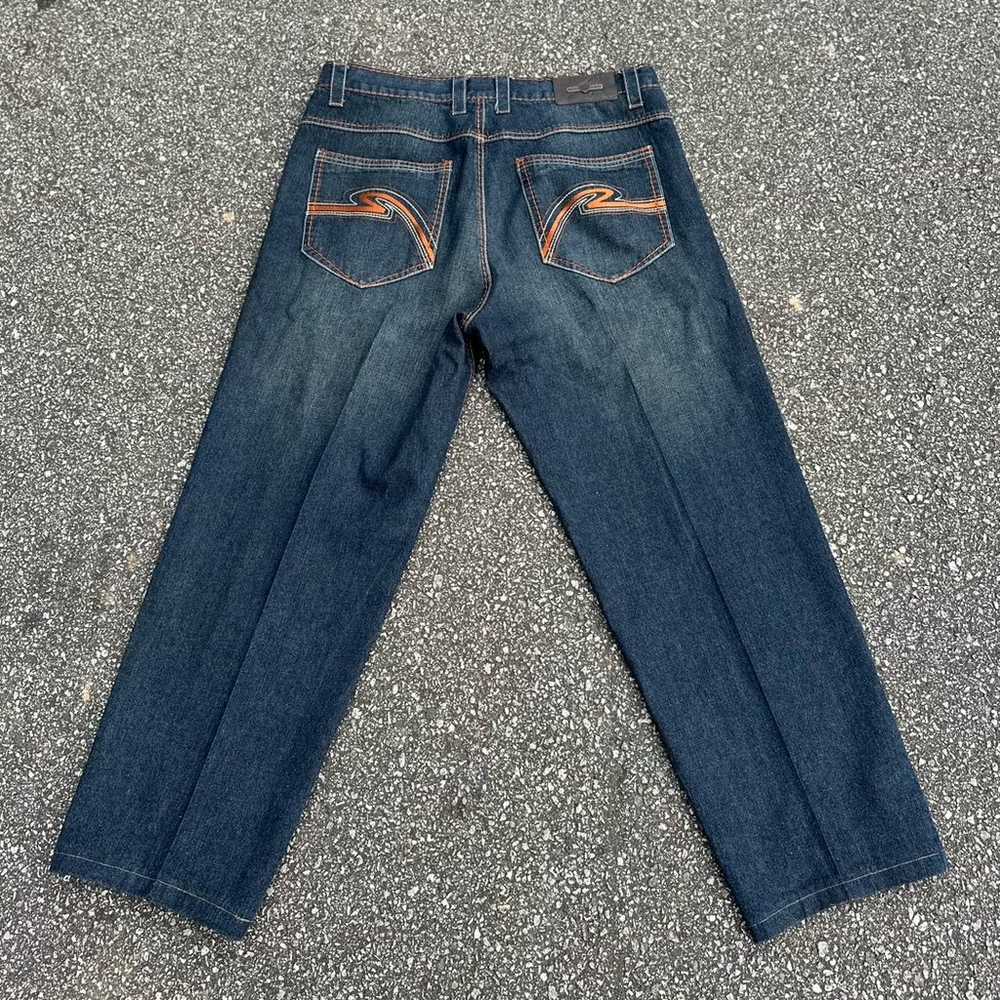 Vintage Y2K Baggy Knockout Denim Jeans Jnco Ecko … - image 1