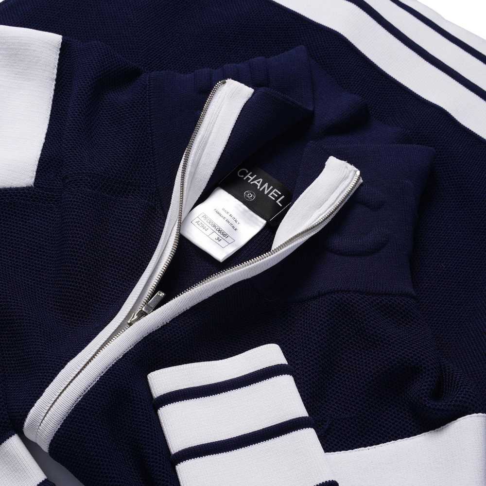 Product Details Chanel Navy & White zip Front hig… - image 11