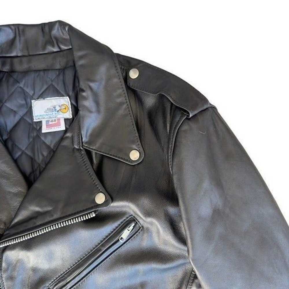 Starwest Inc Vintage Grunge Moto Black Leather Ja… - image 10