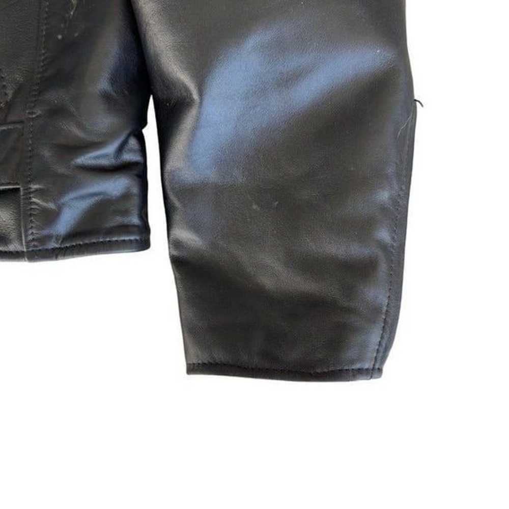 Starwest Inc Vintage Grunge Moto Black Leather Ja… - image 12