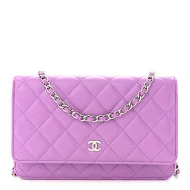 CHANEL Lambskin Quilted Wallet On Chain WOC Purple - image 1