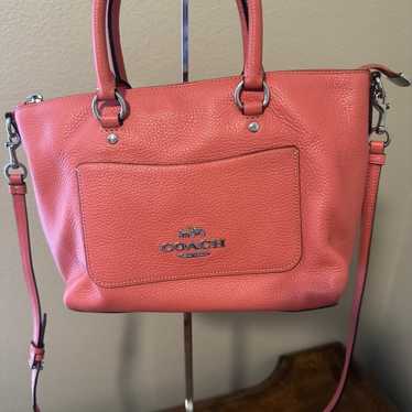 COACH Pebbled Leather Mimi Emma Coral Pink Crossb… - image 1