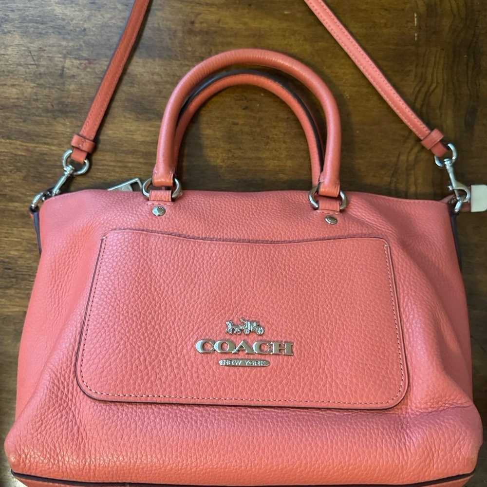 COACH Pebbled Leather Mimi Emma Coral Pink Crossb… - image 2