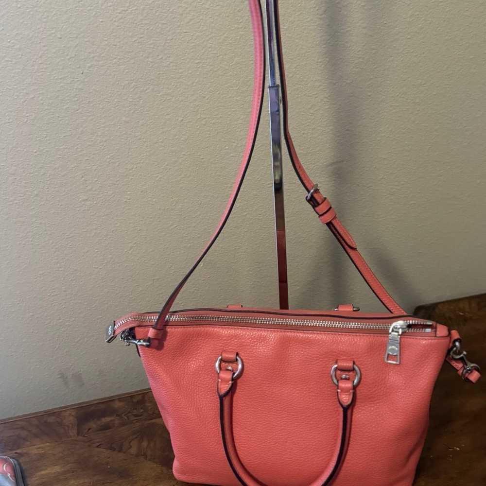 COACH Pebbled Leather Mimi Emma Coral Pink Crossb… - image 3