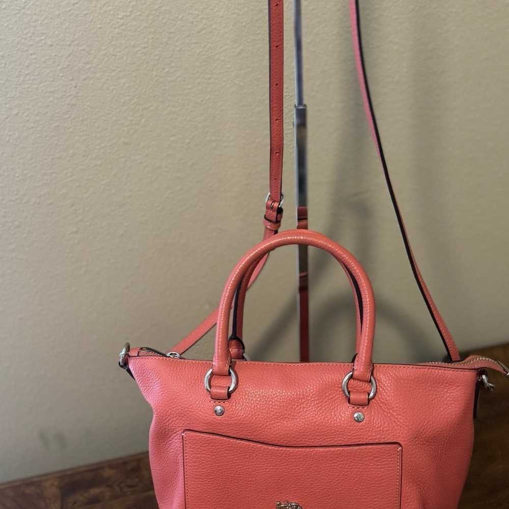 COACH Pebbled Leather Mimi Emma Coral Pink Crossb… - image 4