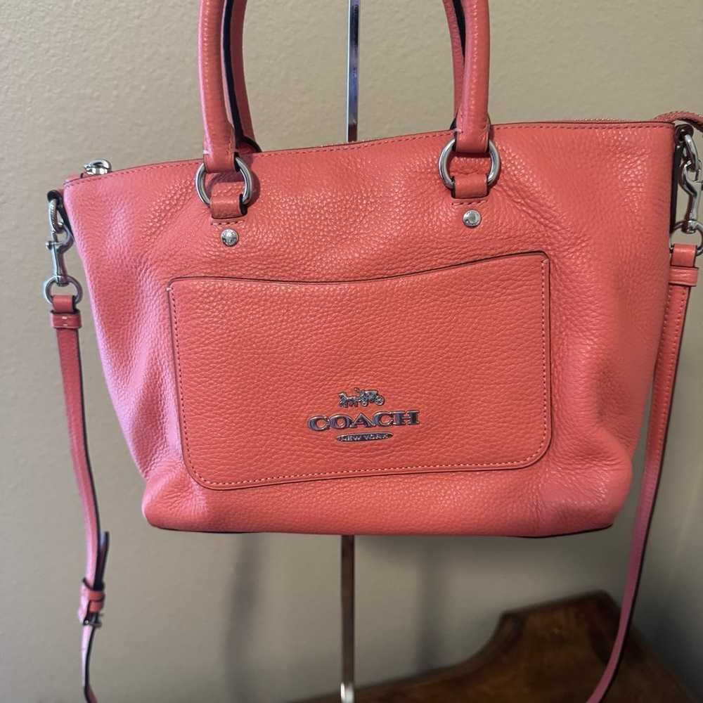 COACH Pebbled Leather Mimi Emma Coral Pink Crossb… - image 7