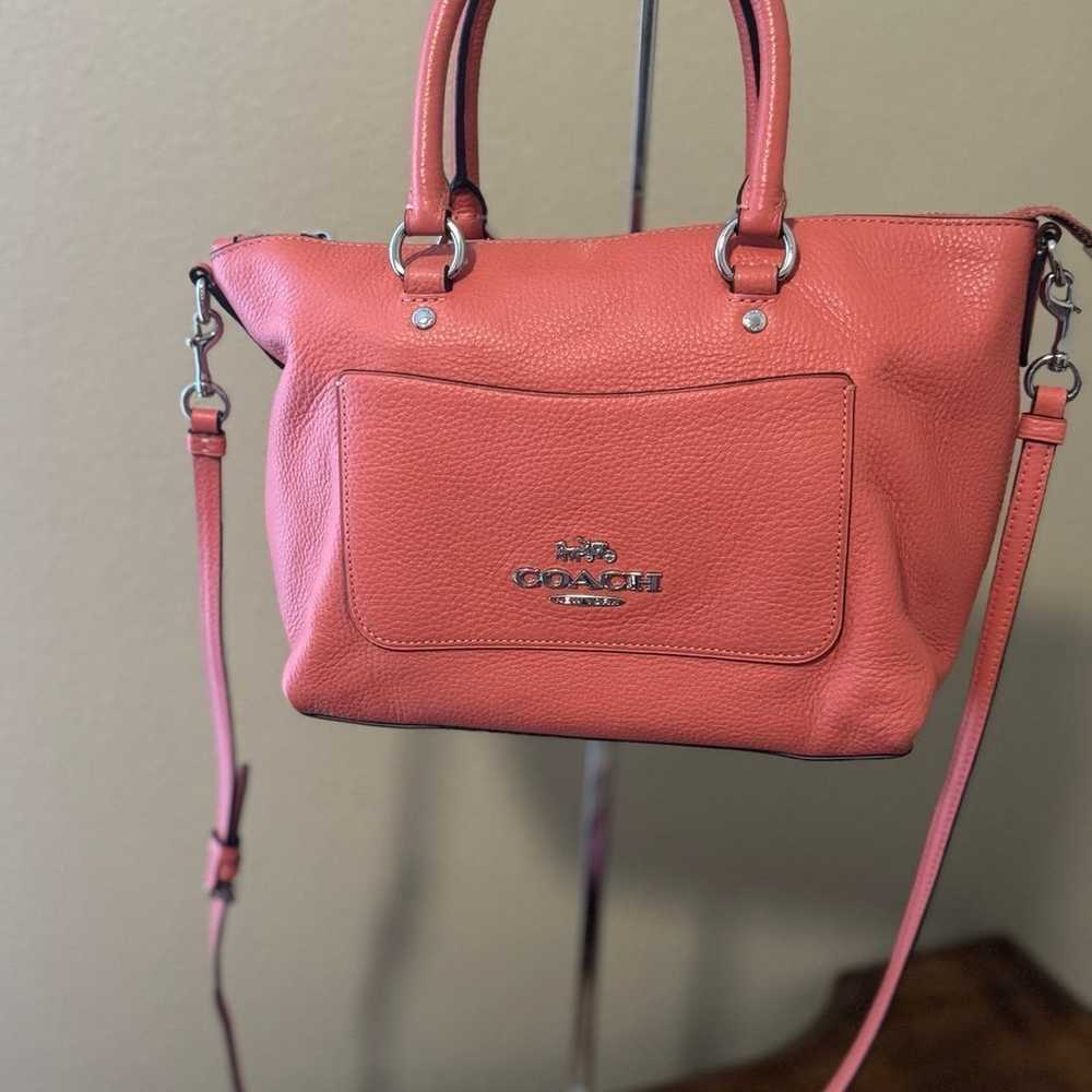 COACH Pebbled Leather Mimi Emma Coral Pink Crossb… - image 9