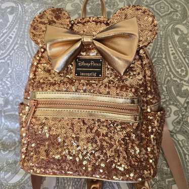 Loungefly Minnie Rose Gold Sequin Backpack