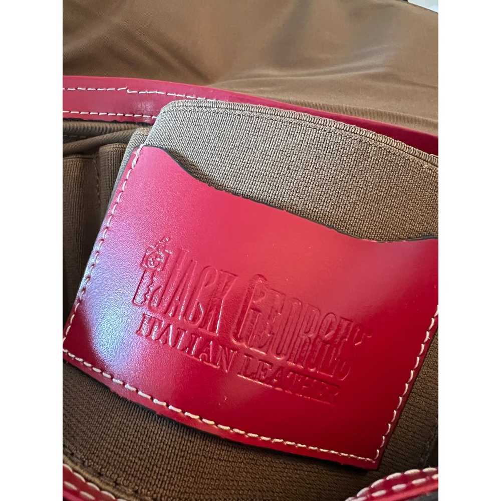 Jack Georges Italian Leather Red Shoulder Bag - image 10