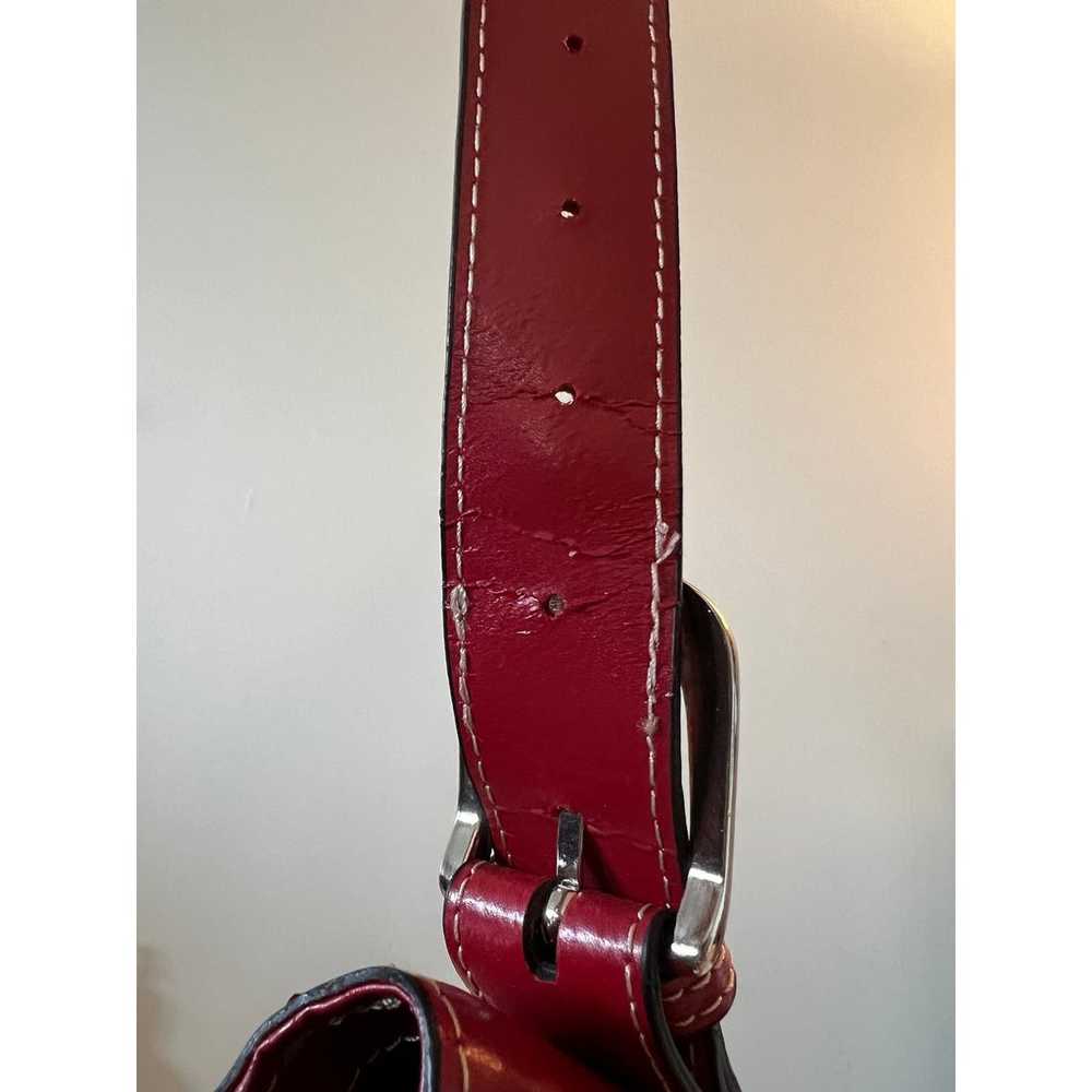 Jack Georges Italian Leather Red Shoulder Bag - image 11