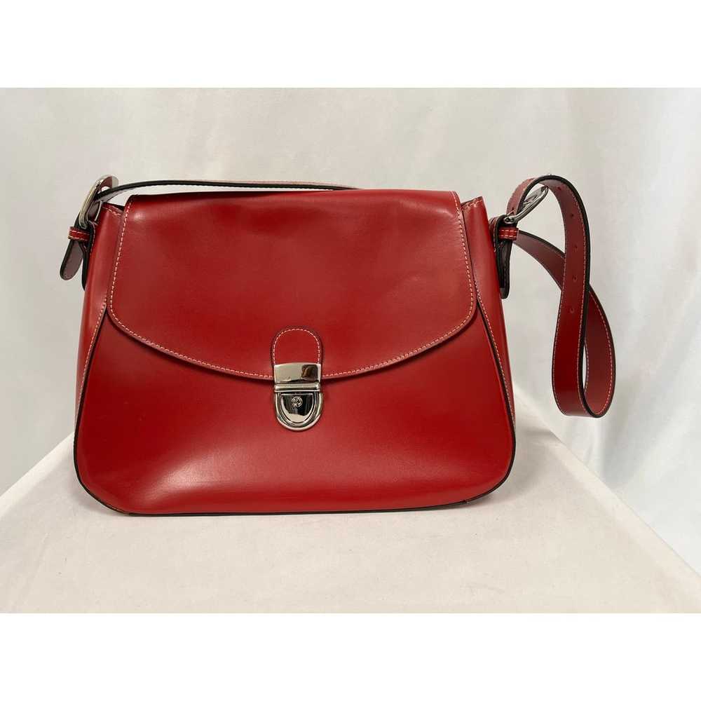 Jack Georges Italian Leather Red Shoulder Bag - image 1
