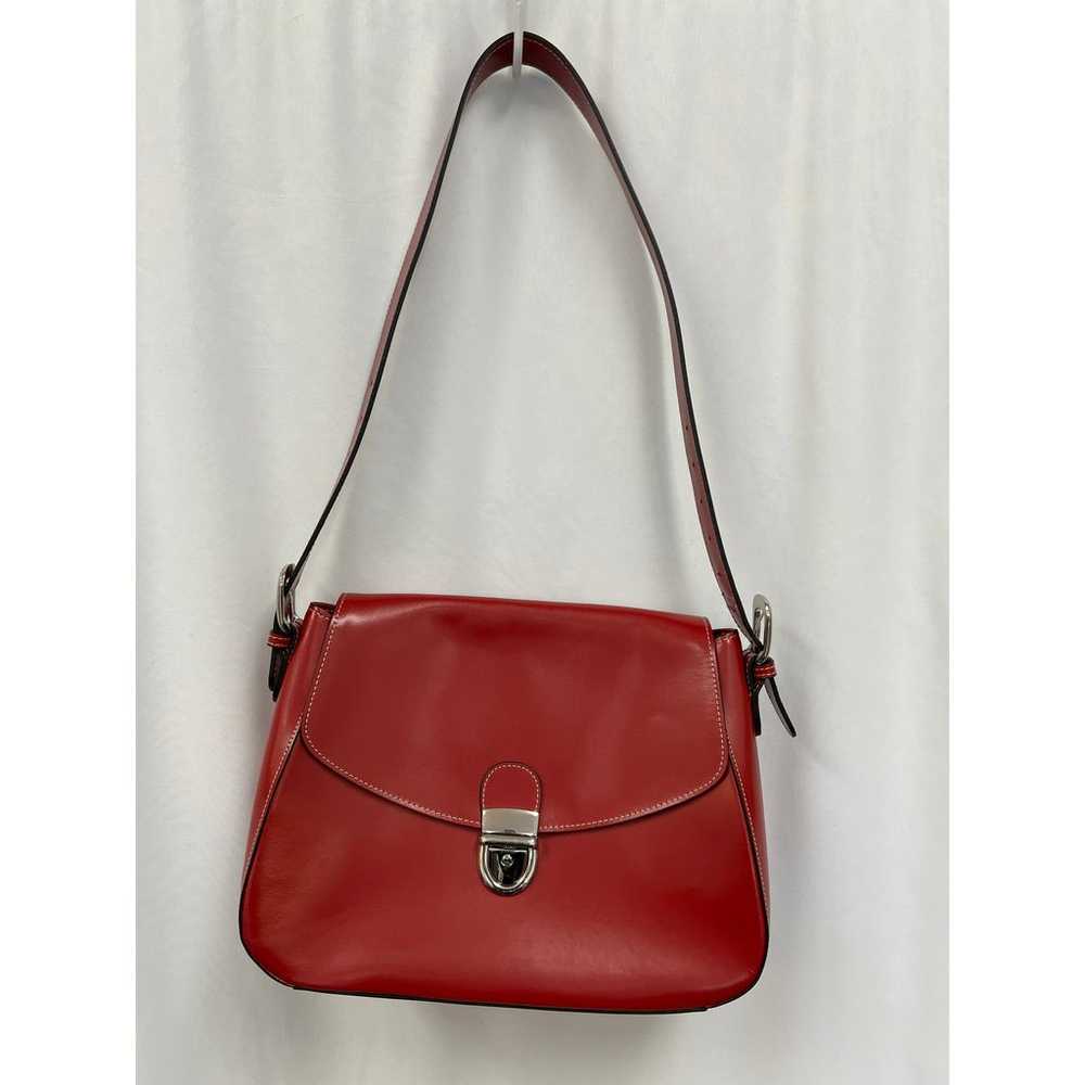 Jack Georges Italian Leather Red Shoulder Bag - image 3
