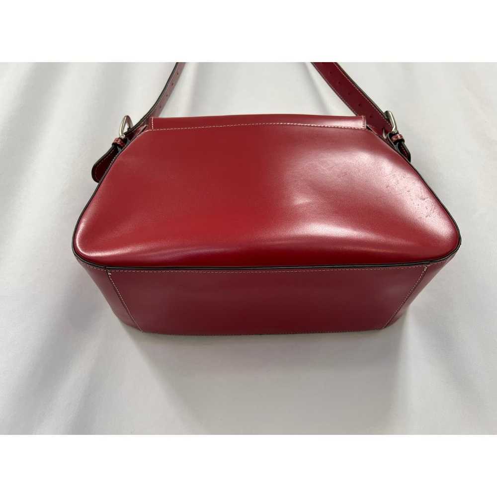Jack Georges Italian Leather Red Shoulder Bag - image 9