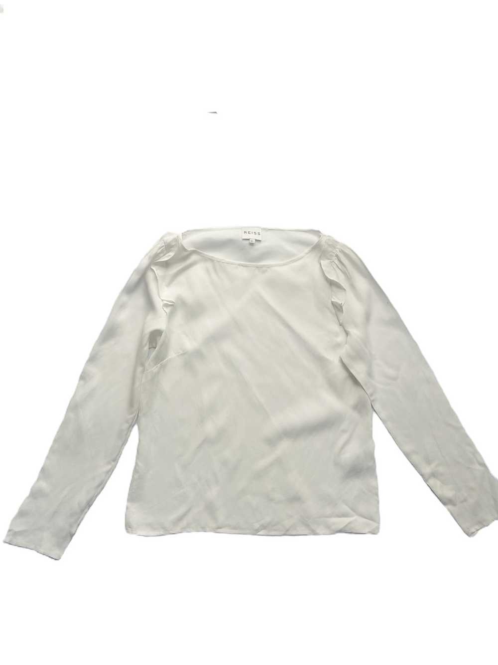 Reiss White Ruffle Blouse UK 6 - image 1