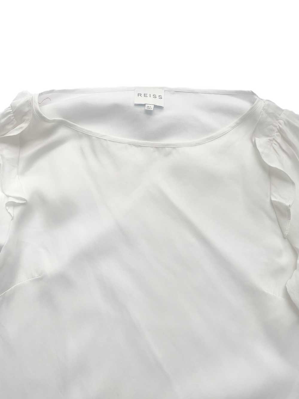 Reiss White Ruffle Blouse UK 6 - image 5