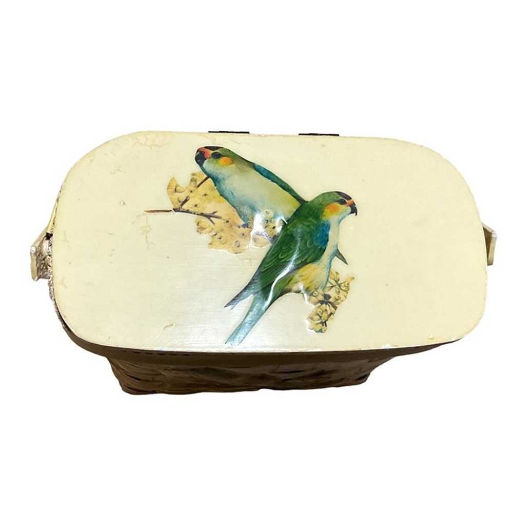 VINTAGE ANNIE LAURIE ORIGINALS BASKET PURSE BIRDS… - image 5