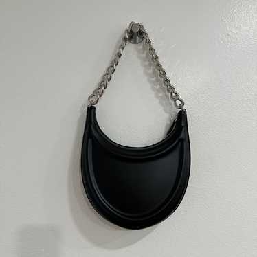 Zara Half Chain Strap Moon Black Shoulder Bag