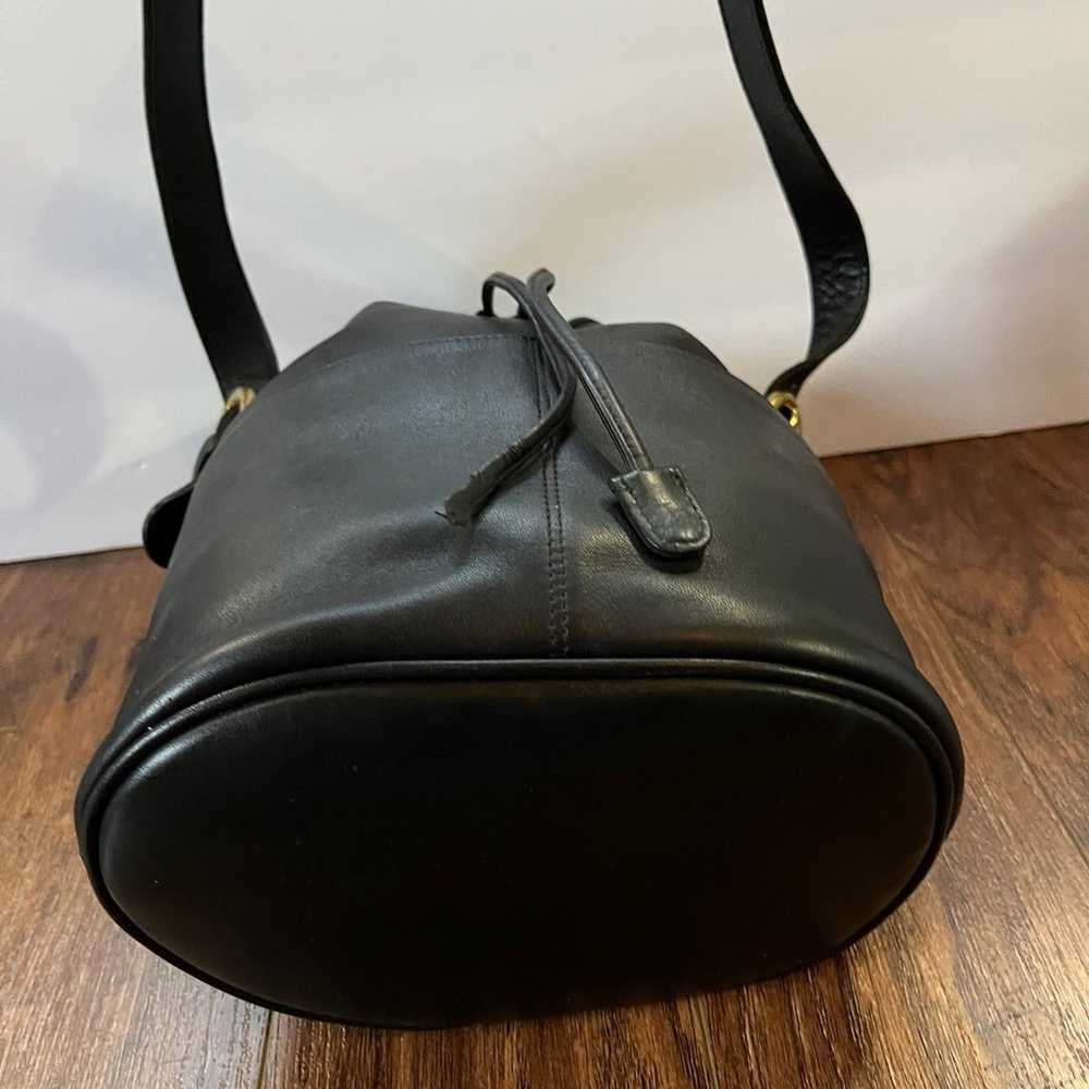 Vintage Coach Black Leather Thompson Drawstring C… - image 4