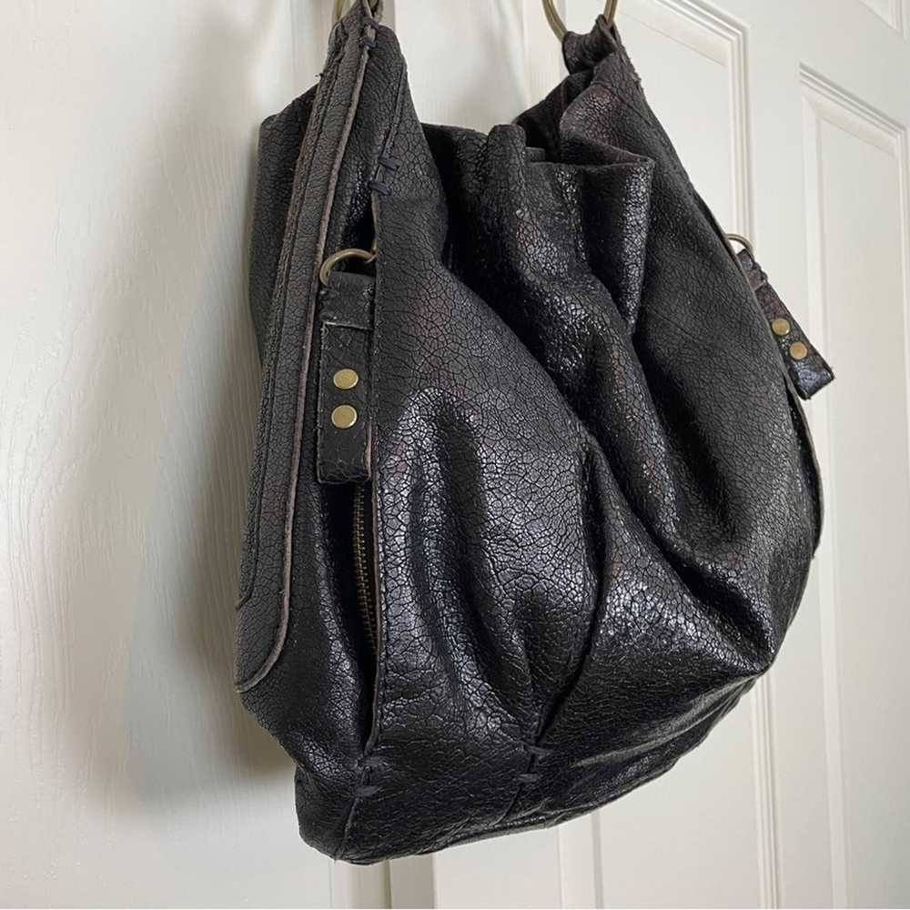 49 Square Miles Crackle Leather Large Hobo Bag - image 2