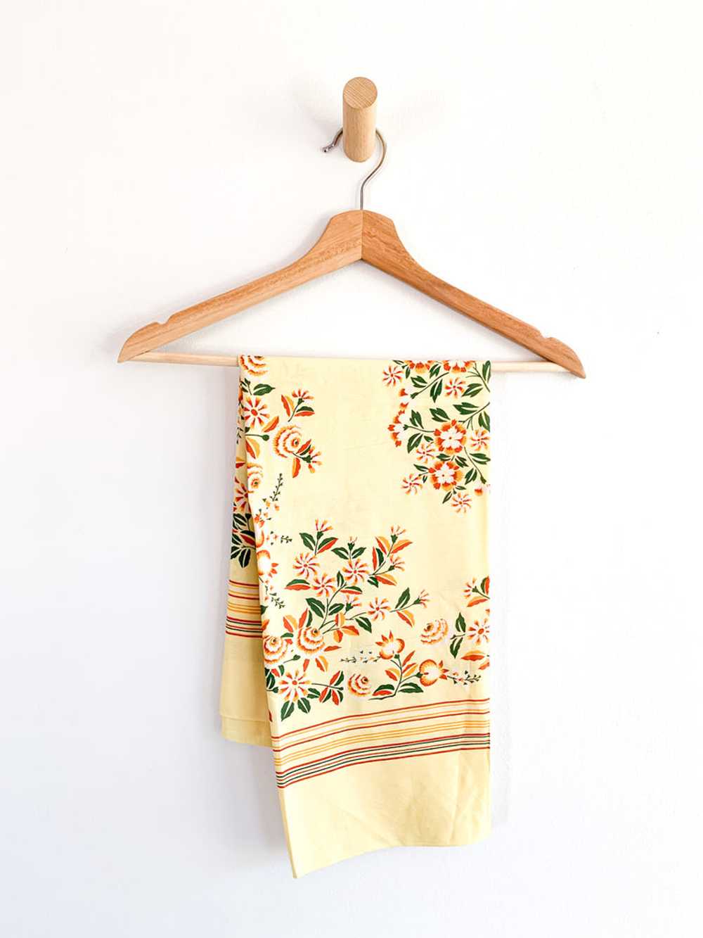 Lemon Floral Rayon Scarf - image 1