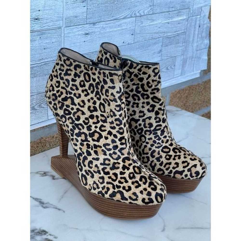 MATIKO Leopard Print Platform Pony Calf Hair Anim… - image 3