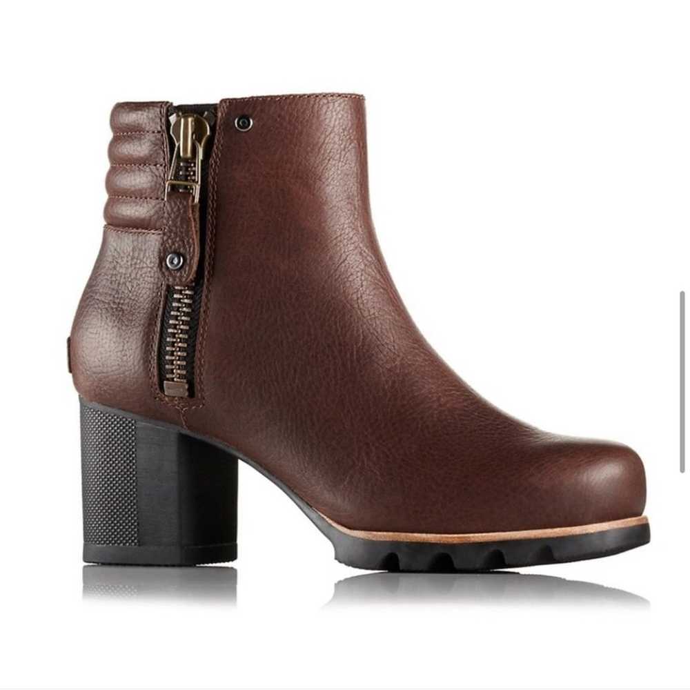 Sorel Brown Leather Danica Heeled Waterproof Boot… - image 2